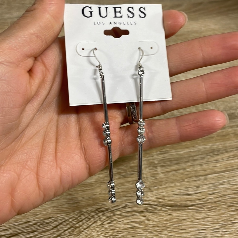 Guess Sterling silver long earrings